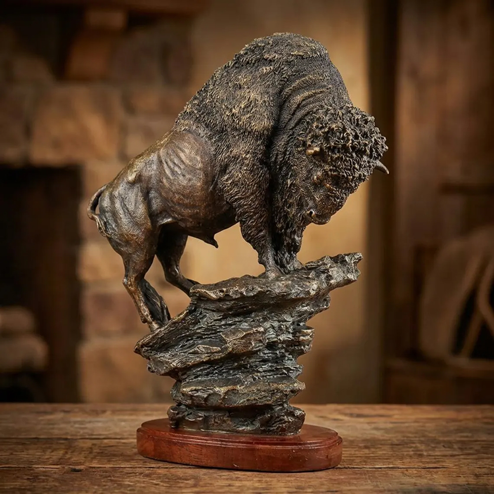 Bronze Bison Statue